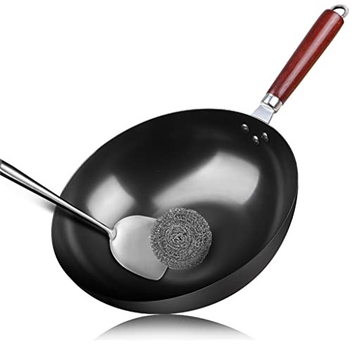 Wok de hierro fundido antiadherente para cocina tradicional miniatura 5