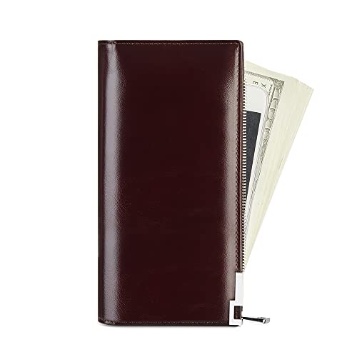 VANNANBA Long Wallet Men Leather,RFID Blocking Oil Leather Zipper Wallet for Men Clutch Bag,with Gift Box2