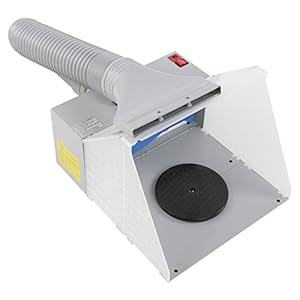Airbrush verfspuitcabine met afzuigventilator, draagbare verfcabine met grote capaciteit met LED-verlichting, draaitafel en filterslang, Airbrush spuitcabine kit voor schilderen Model Craft Hobby DI