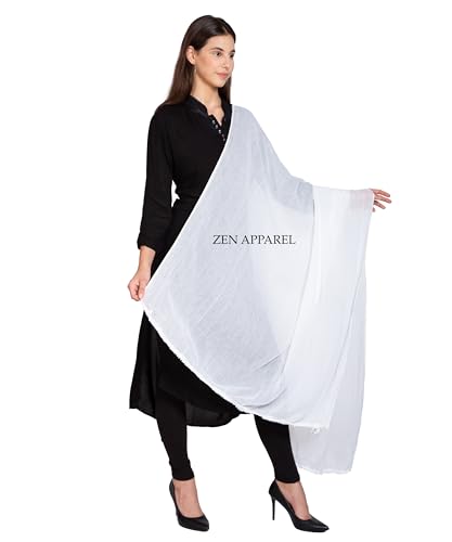 Image of Zen Women's Solid Premium Cotton Dupatta 2.25 Meters 100% Pure Cotton