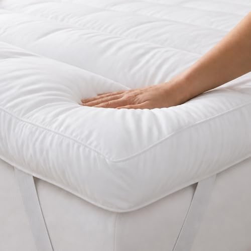 Casabel Sobrecolchon 140x190 - Topper Colchon De Microfibra Transpirable Extra Grueso - Antideslizante Y Antialergico - Topper Con 4 Bandas Elasticas