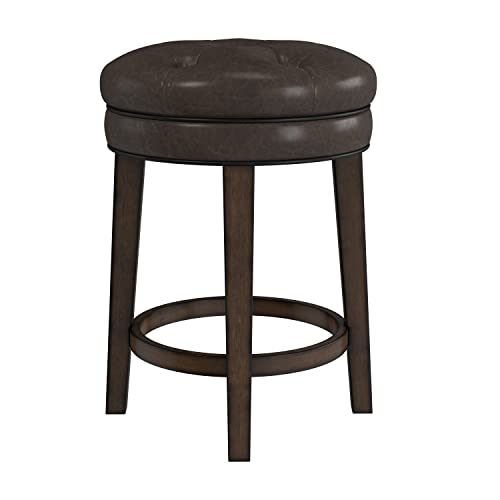 Hillsdale Krauss Backless Swivel Counter Height Stool Counter Stool, Dark Brown #TOP14