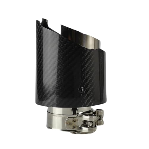 Image of Rear Muffler Tip Tail 1 Piece Universal Car Carbon Fibre Tail Throat Stainless Steel Silencer Bright Black Twill Matte Muffler Exhaust Nozzle Tip(51mm-76mm)