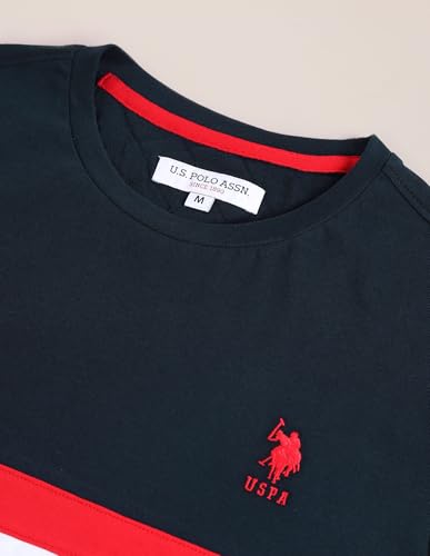 Image of U.S. Polo ASSN. Knitted Slim Fit Cotton T-Shirts for Men - Breathable & Comfortable, Half Sleeves Mens Casual T Shirts
