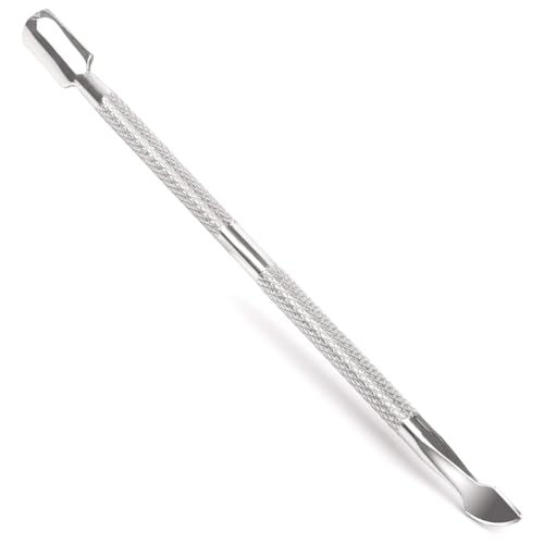Cuticle Pusher & Nail Scraper | UV Gel Nail Polish Remover Tool | Dual-Head Stainless Steel Cuticle Trimmer for Dead Skin Removal on Fingernails and Toenails | Nail Art Essential
