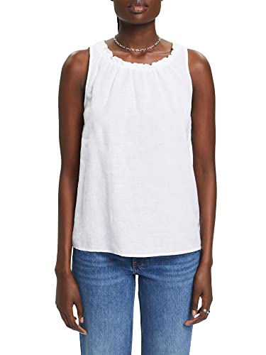 edc by Esprit Ärmellos Bluse aus einem Leinenmix