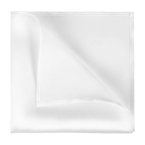Mansphil PORCKET-WHITE 100% Silk White Pocket Squares thumb #7