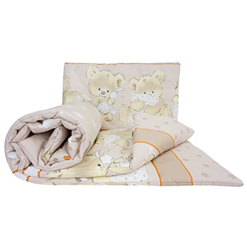 Wattierte Steppdecke und Kissen 120x90cm, 2 teiliges Baby-Bettset - Muster 24 Cover