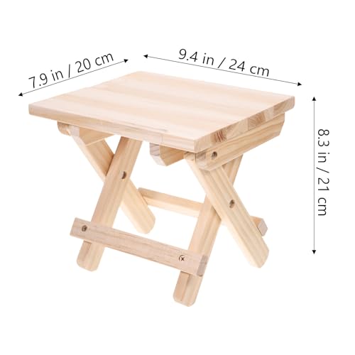Taburete bajo redondo de madera portátil para el sofá del hogar 4