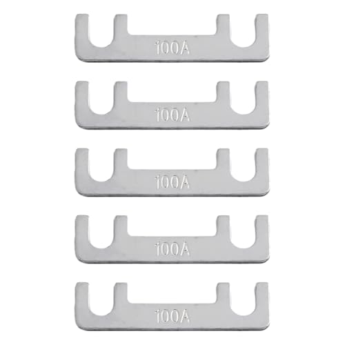 Juego de 5 fusibles automotrices tipo placa plana para automóviles y motocicletas, 32 V CC 30 A para fusibles de batería atornillados de 100 A que tienen terminal de horquilla carcasa de metal