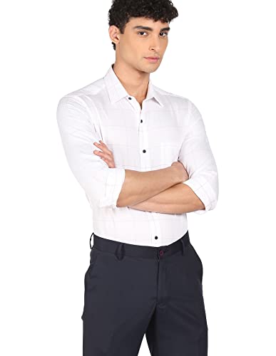 Image of Arrow Solid Slim Fit Mens Formal Shirt - 100% Cotton, Breathable & Comfortable, Full Sleeves Shirts for Men