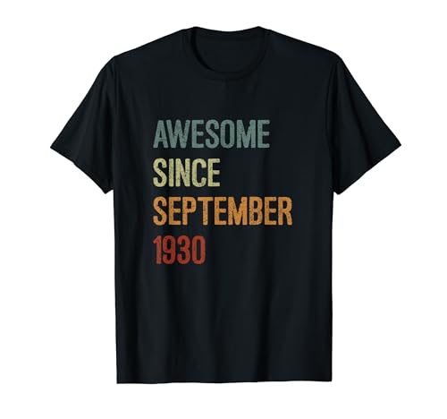 Impresionante desde septiembre de 1930, regalo de cumpleaños divertido retro Camiseta
