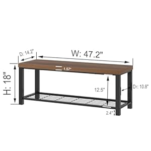 Folubanshoebenchmodernwoodandmetalstoragebenchforentrywayhallwayindustrialindoorbedroombenchseatforlivingroommudroomrusticwalnut47inch Urban Country Home Decor Foluban shoe bench modern wood and metal storage bench for entryway hallway industrial indoor bedroom bench seat for living room mudroom rustic walnut 47 inch urban country home decor