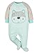 Gerber Baby Boys' 4 Pack Sleep 'N Play Footie, Aqua Fox, 0-3 Months