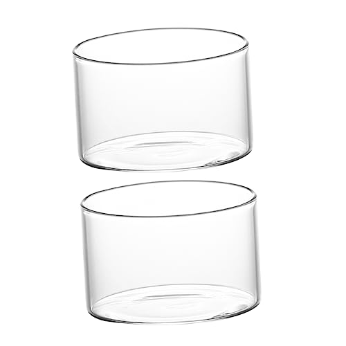 Healeved 2pcs Pudding Mold Cups Candy Dish Dessert Serving Cup Clear Bowl Paper Bowls Clear Cups with Lids Dessert Accessory Bowls with Lids Dessert Containers Transparent Glass
