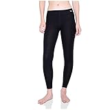 MERIWOOL Women’s Base Layer Bottoms - Lightweight Merino Wool Thermal Pants Black