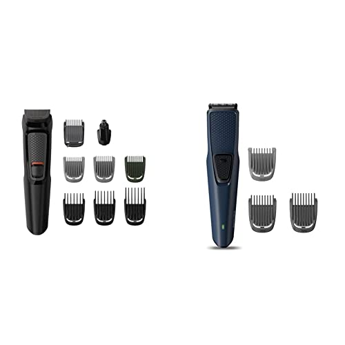 Image of PHILIPS Unisex Multi Grooming Kit MG3710 /65, 9-In-1 (New Model), Face, Head And Body - All-In-One Trimmer & BT1232 /15 Skin-Friendly Beard Trimmer - Durapower Technology, Blue