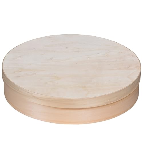 Boîte ronde en bois avec couvercle, revêtement alimentaire sur parois intérieures : maison, cuisine, rangement, loisir créatif, personnalisable,...