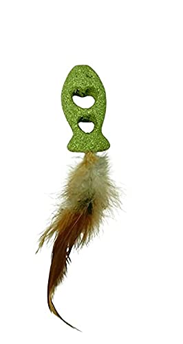 Pet Believe Natural Attractive Mint Fragrance Funny Playing Catnip Toy for Kitten & Cats (Feather Fish), Brown