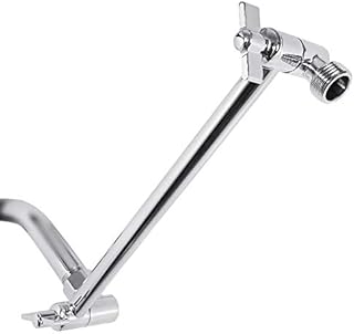 Adjustable Shower Arm Universal Connection, NearMoon Solid Brass Shower Extension Arm, Adjust Angle to Upgrade Shower Experience, Easy to Install, Anti-leak (Chrome Finish)