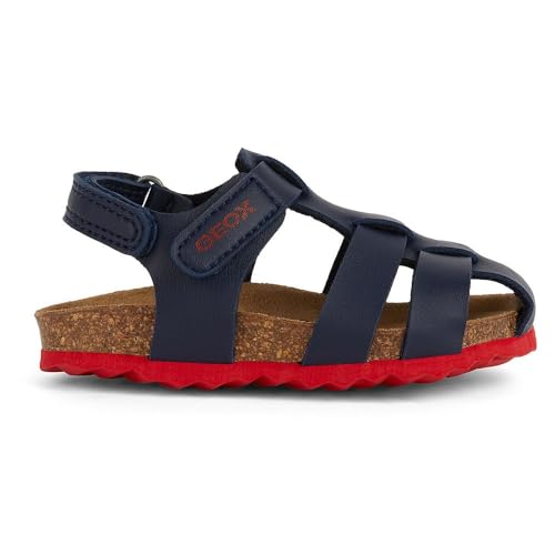 Geox B Sandal Chalki Boy, Bleu Marine/Rouge, 26 EU