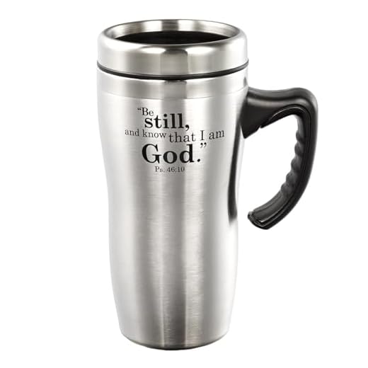 Mug SS Travel Silver Be Still Ps. 46:10