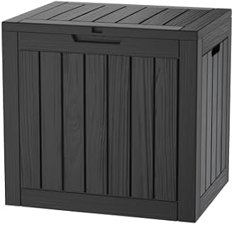 30GAL Black Outdoor Deck Box with Lock Hole - Waterproof, UV - Protected (SGS 1000plus), Ideal for Storing Patio Cushions and Garden Tools, Easy Assembly