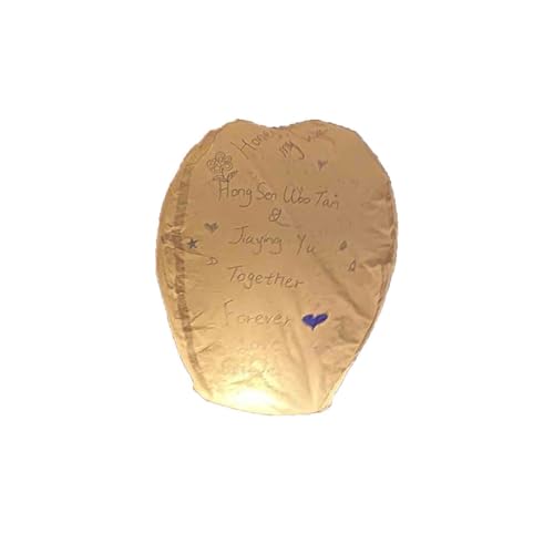 LVYUDS Fiesta Linternas Chinas Del Cielo Seguros Farolillos Voladores Con Bolígrafo Escribe Tu Deseo Confía Tus Esperanzas Para Ocasiones Festivas(Blanco,1pcs,80cm)