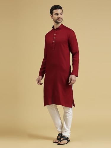 Image of Rajubhai Hargovindas Men Pure Cotton Solid Long Kurta