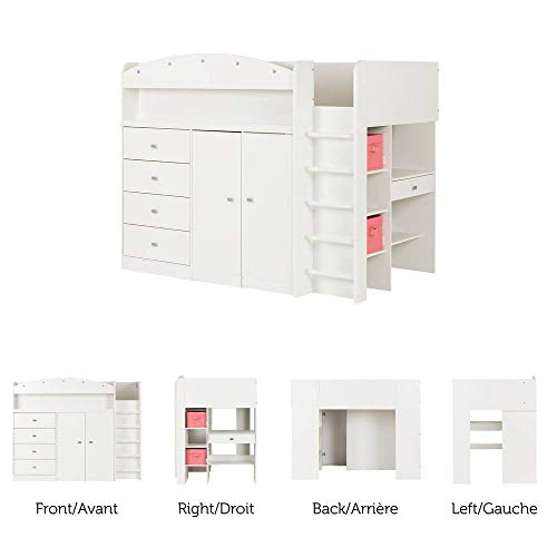 South Shore Tiara Loft Bed With Desk, Twin #TOP5