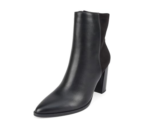 Soda “Mover” ~ Women Pointed Toe Two-Tone Medium Heel Ankle Boot with Side Zipper2