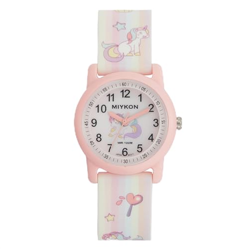 Image of Miykon Kids Watches for Boys and Girls - Educational Time-Telling Gift for Kids Aged 3-15, Toddlers, Preschoolers, and School-Aged Children - Easy to Read Analog Watch, Soft Resin Band, Japanese Quartz, 100M Water Resistant