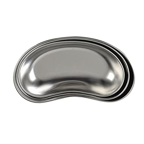 ANYURAN Bandeja de riñón de Acero Inoxidable 304, Plato de riñón de Metal Reutilizable con Forma de riñón Emesis Basin. Ideal para apósitos sucios, desechos médicos