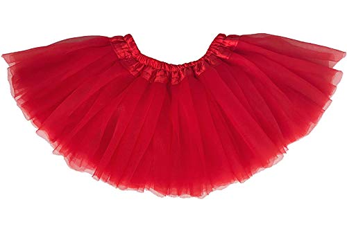 Dancina Tutus for Girls 4 Layer Tulle Skirt for Kids 2-7 Years Red