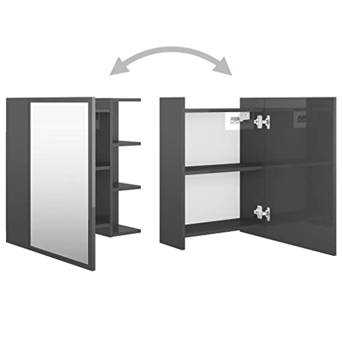 vidaXL-Armario-Espejo-de-Bano-Inodoro-Aseo-Muebles-Mobiliario-Almacenamiento-Estante-Decoracion-Adorno-Aglomerado-Gris-Brillo-625x205x64-cm vidaXL-Armario-Espejo-de-Bano-Inodoro-Aseo-Muebles-Mobiliario-Almacenamiento-Estante-Decoracion-Adorno-Aglomerado-Gris-Brillo-625x205x64-cm