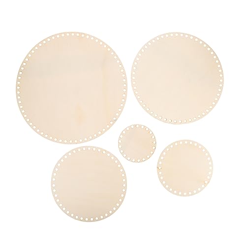 HOMSFOU DIY Crochet Basket Bottom 5pcs Cross Stitch Basket Set Weaving Craft Parts