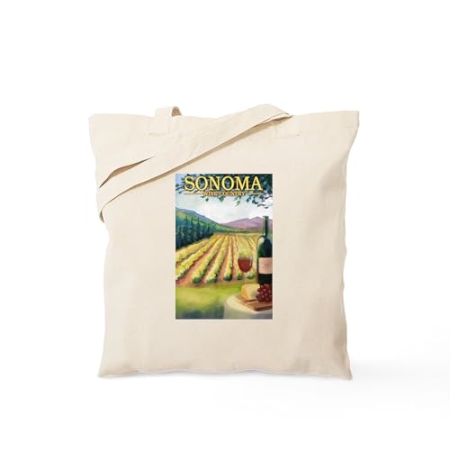CafePress Sonoma County Wine Country Tote Bag Natural Canvas Tote Bag, Reusable Shopping Bag
