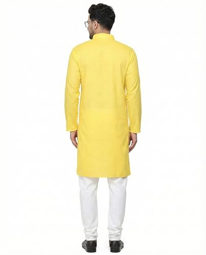Image of Multi Colored Cotton Plain Men's Ethnic Kurta Only