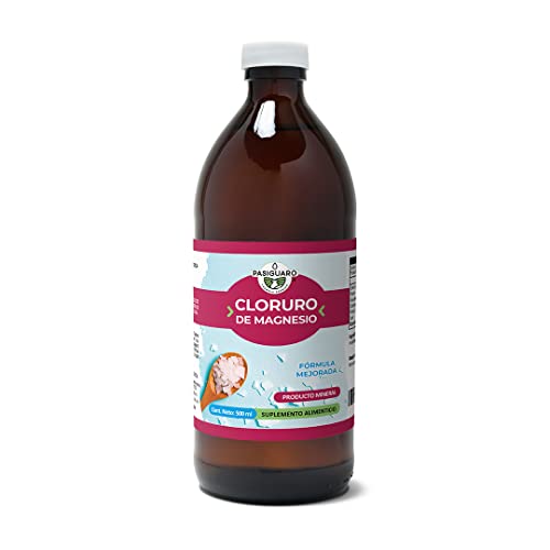 PASIGUARO - CLORURO DE MAGNESIO - Suplemento alimenticio con Cloruro de Magnesio. Botella de 500 ml