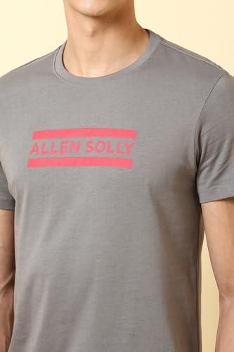Image of Allen Solly Men's Round Neck T‑Shirt | Regular Fit | Soft Cotton | Chest Logo Print | Casual Everyday Wear