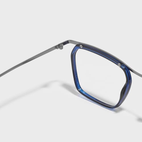 Image of SAM AND MARSHALL CHARLIE Eyeglasses - Light Weight Blu-Cut Computer Glasses With Tinted Metal Frames - Prescription Friendly Rectangle Shape for Men & Women