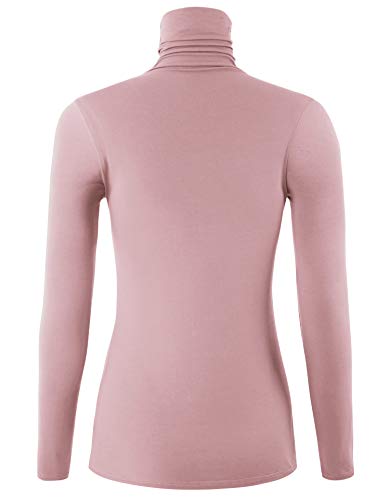 Image of AUHEGN Women's Long Sleeve Lightweight Turtleneck Top Pullover Casual Active Layer Tops Shirts