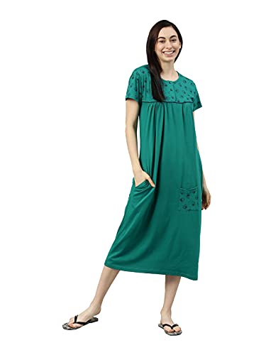 Image of KRYPTIC Womens Pure Cotton Printed Maxi Nightdress