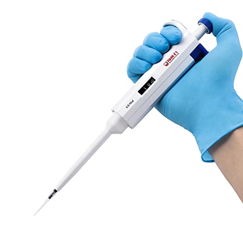 FOUR E'S SCIENTIFIC 0.5-10 uL Single-Channel Pipette Adjustable Variable Volume Micropipette High Accurate...