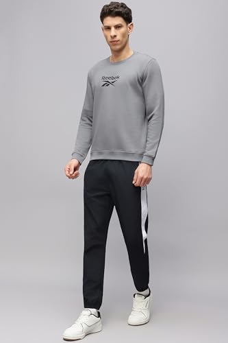Image of Reebok Men's Classic Crew Sweatshirt - Cozy Fleece Pullover, No Hoodie Design