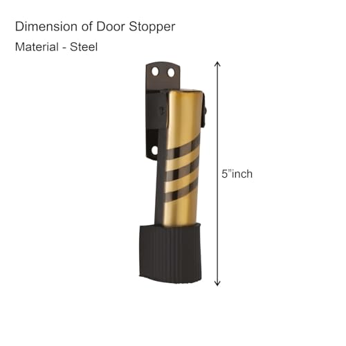 Image of COMPASS D-Cut Stainless Steel Heavy Double Door Fitting Accessories Full Set /Kit (1 Aldrop, 1 Latch, 4 Handles, 2 Tower Bolt and 2 Door Stopper | 12 inch | Vintage Finish