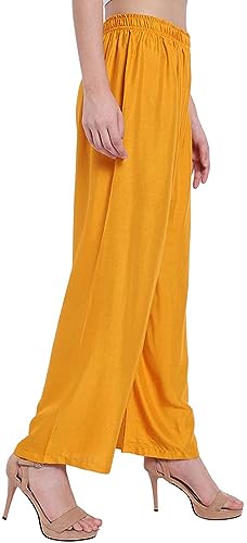 Image of Fancy Star Women Super-Combed Cotton and Rayon Solid Full Length Regular Palazzo