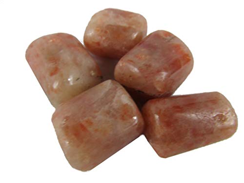 CircuitOffice 5 Stück Sonnenstein Trommelsteine (1.9 cm - 3.2 cm) für Wicca, Reiki, Heilung, Metaphysisch, Chakra, positive Energie, Lucky Feng Shui, Meditation, Kräfte, Dekoration oder Geschenk Cover