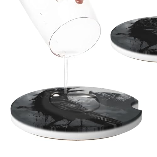 2 Pack Portavasos para Carro Decorativos de Cerámica 2.56 in miniatura 4