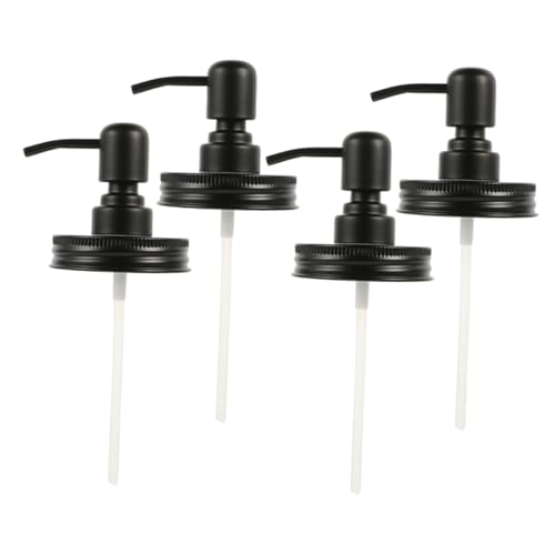 Garneck Stainless Steel Lotion Dispenser Cap 4pcs Jar Pump Dispenser for Kitchen Bath